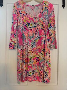 Lilly Pulitzer Pink Multi-Color Printed Shift Dress Size XS